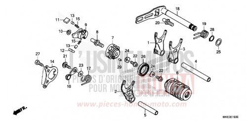 BARILLET DE SELECTION CRF450RH de 2017